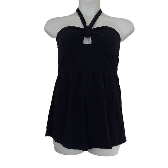 Wild Fable Women's Terry Towel Halter Style Romper - Black - Picture 2 of 6